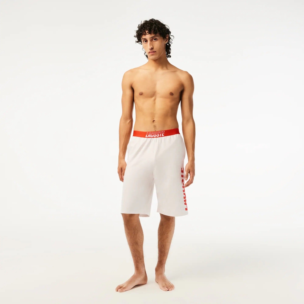 Quần Short Lacoste Chính hãng - Contrast Logo Waistband  - Màu Trắng | JapanSport GH5960-51-3C7