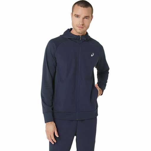 Áo Khoác Asics Chính Hãng - Hybrid Polyester Hooded Sweatshirt - Màu Xanh | JapanSport 2031E328-402