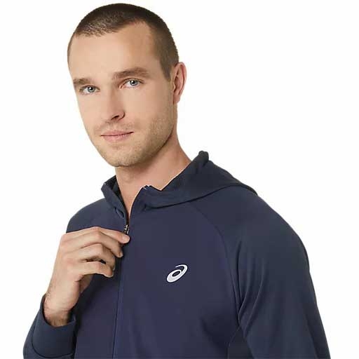 Áo Khoác Asics Chính Hãng - Hybrid Polyester Hooded Sweatshirt - Màu Xanh | JapanSport 2031E328-402