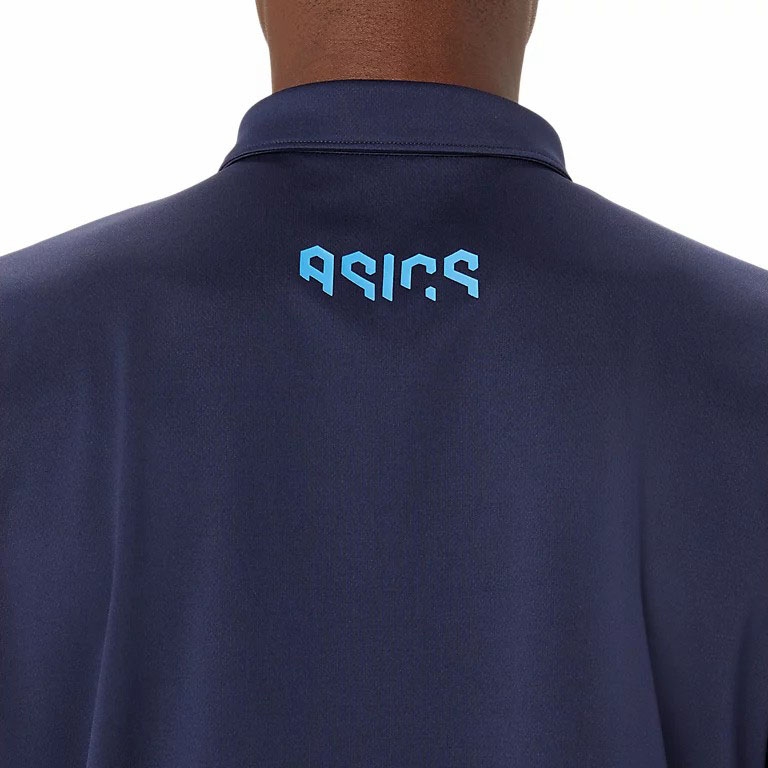 Áo Polo Asics Chính Hãng - HEX GRAPHIC DRY POLO SHIRTS - Màu Xanh | JapanSport 2031E496-402