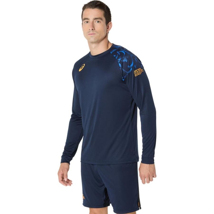 Áo Dài Tay Asics Chính Hãng - Unisex Topline Family  - Màu Xanh | JapanSport 2053A209-400