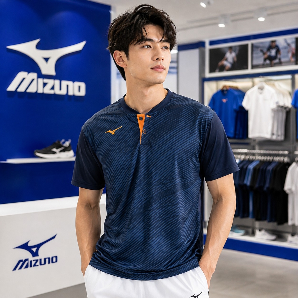 Áo Polo Mizuno Chính Hãng - Mizuno Dry AeroFlow Game Shirt - Màu Xanh | JapanSport 62JAB00213
