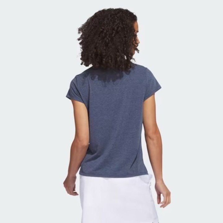 Áo Polo Nữ Adidas Chính Hãng - Go-To Heathered Polo Shirt - Màu Xanh | Japansport IA7823