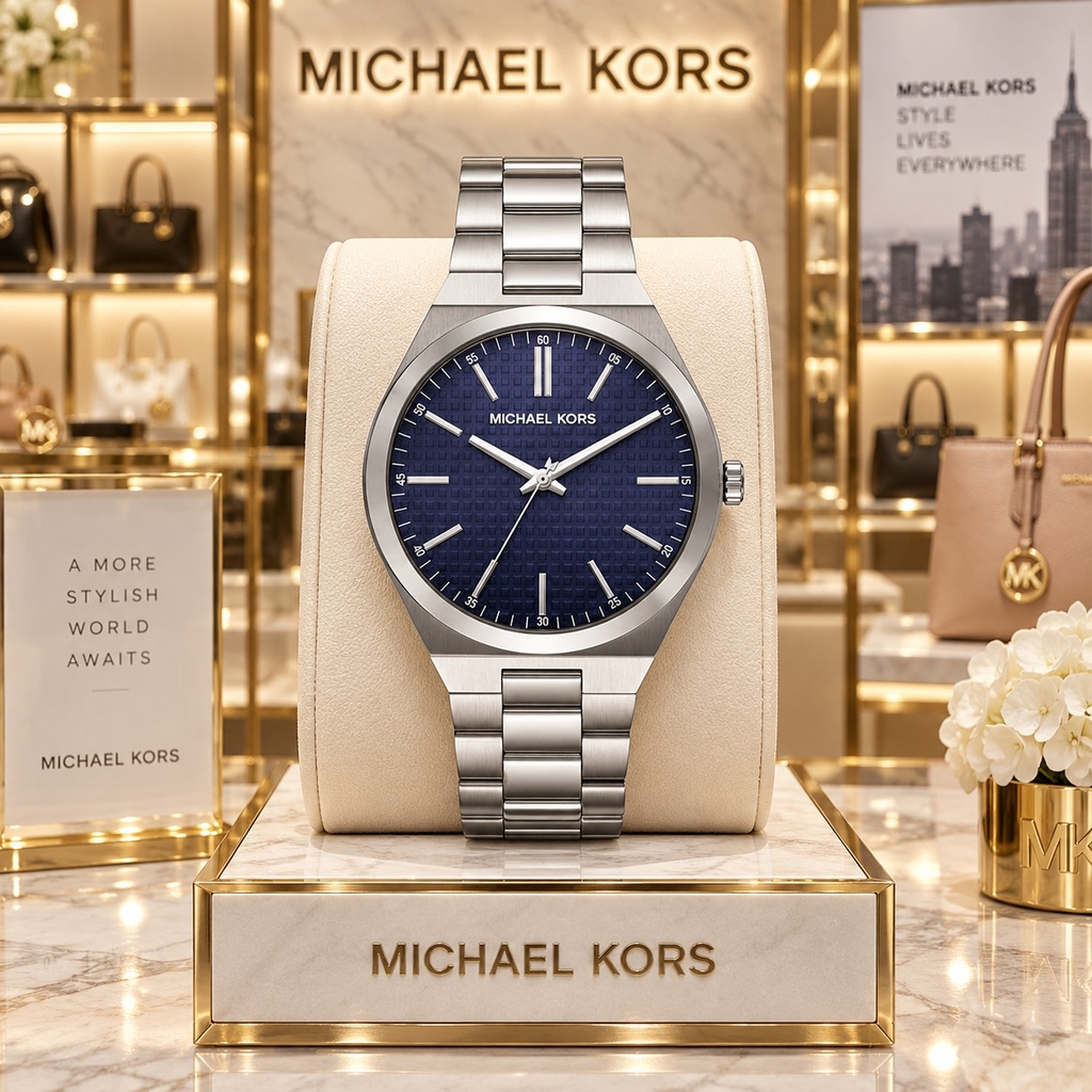 Đồng hồ Michael Kors Nam Chính hãng - Lennox - Màu Bạc mặt xanh | JapanSport MK9227