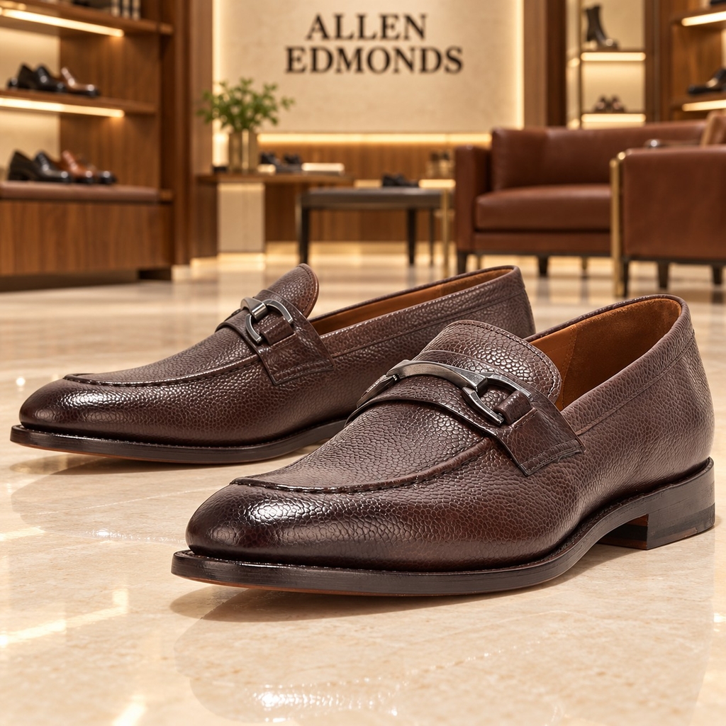 Giày Allen Edmonds Nam Chính Hãng - SIDNEY, DARK BROWN LE - Màu Nâu | JapanSport 8325