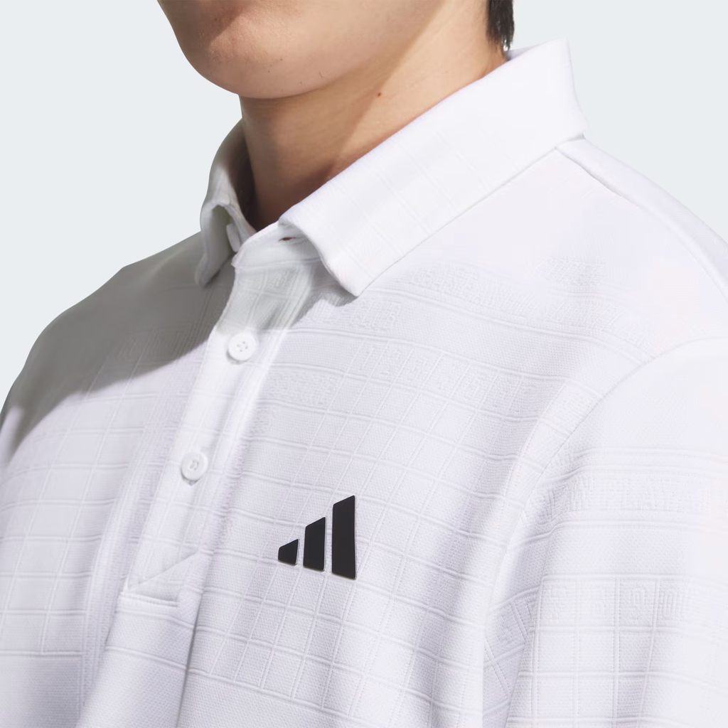 Áo Dài Tay Adidas Nam Chính Hãng - Monogram Long-Sleeve Polo Shirt -Xám Trắng | JapanSport JL7946