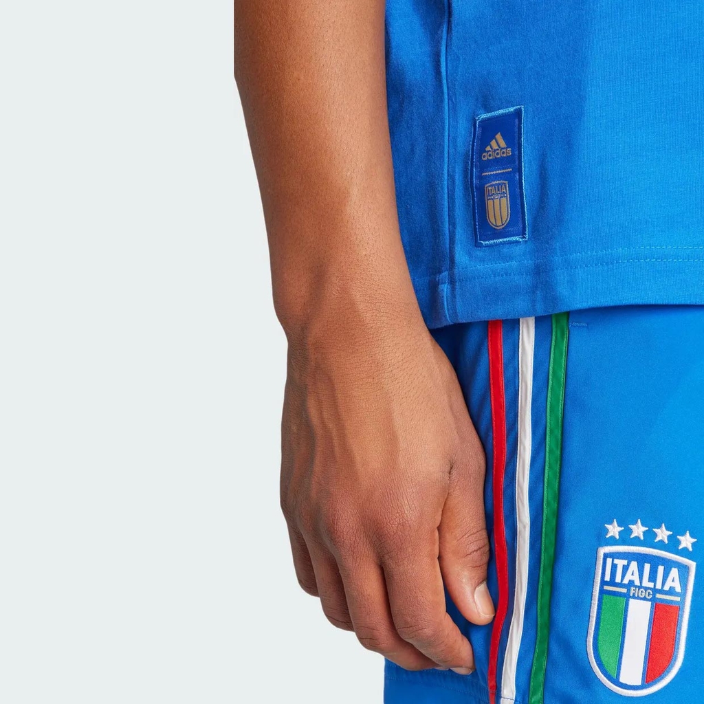 Áo Phông Adidas Nam Chính Hãng - Italy DNA Graphic Tee - Màu Xanh | JapanSport IS0617