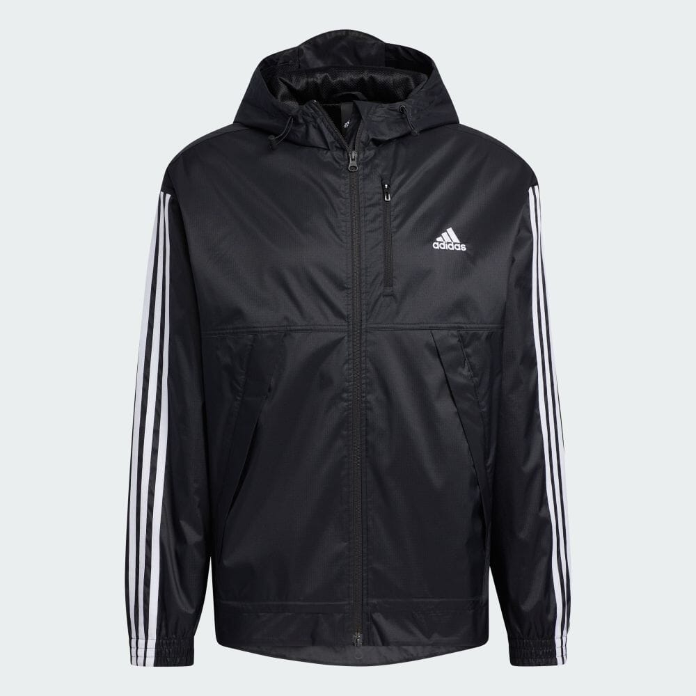 Áo Khoác Adidas Nam Nữ Chính Hãng - 3-Stripes Loose Fit Hooded Woven Jacket - Đen | JapanSport IB0248