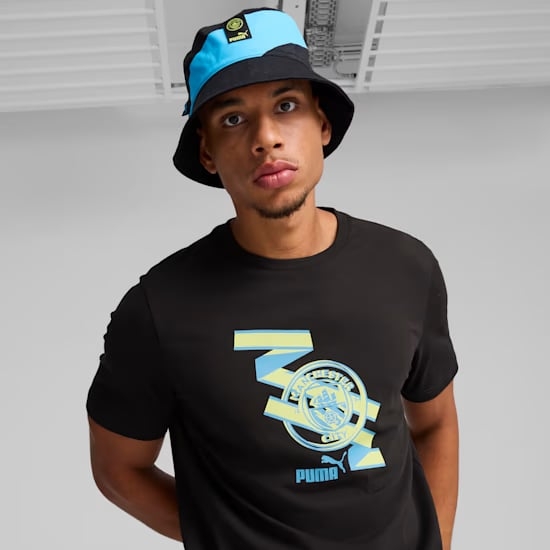 Mũ Puma Chính Hãng - MCFC CU+ Bucket Hat - Màu Đen/Xanh | JapanSport 025615-53