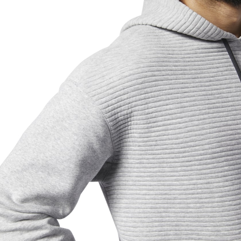Áo Khoác Reebok Chính Hãng - Workout Ready Fleece Pullover Hoodie - Màu ghi | JapanSport EC0871