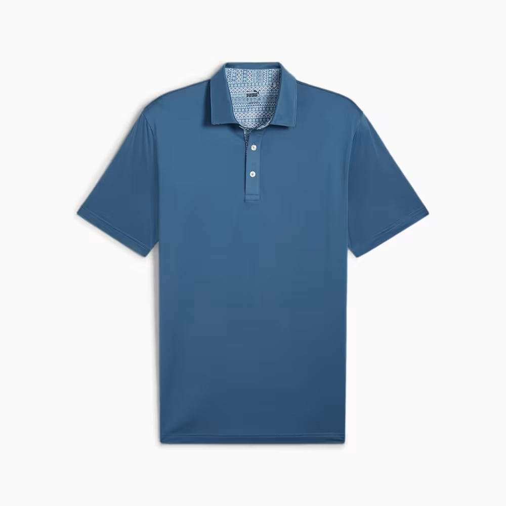 Áo Polo Puma Chính Hãng - Fair Isle Trim Polo Blue Horizon - Màu Xanh | JapanSport 627640-02