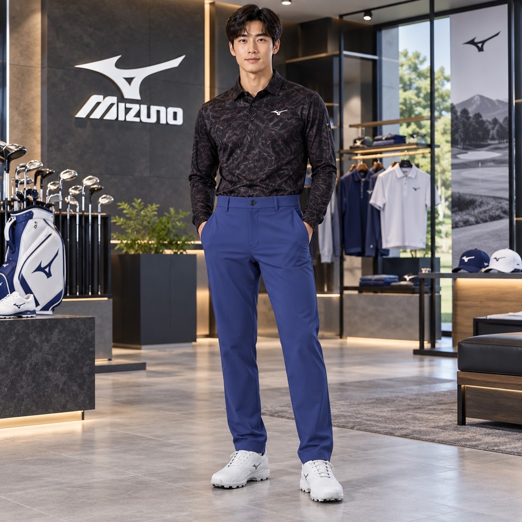 Quần dài Golf Mizuno Nam Chính Hãng - Stretch Tapered Move Pants - Màu xanh | JapanSport E2MFC524-22