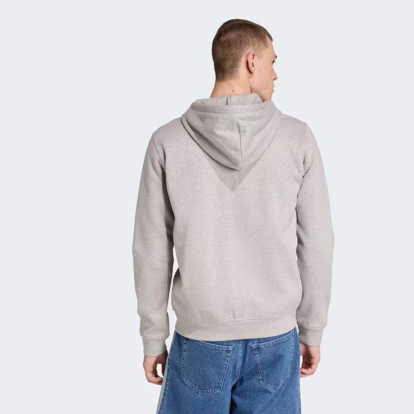 Áo Khoác Adidas Nam Chính Hãng - Trefoil Essentials Full-Zip Hoodie- Grey  | JapanSport JY6167