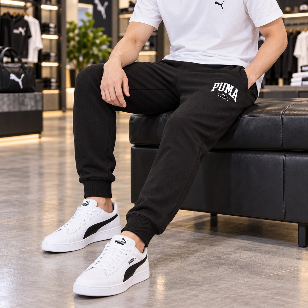 Quần dài Puma Nam Chính Hãng -PUMA SQUAD Sweatpants FL - Đen | JapanSport 684146-01