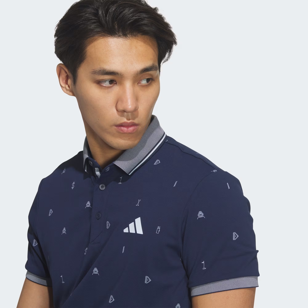 Áo Polo Adidas Nam Chính Hãng - MONOGRUM SHORT-SLEEVE POLO SHIRT - Màu Navy | JapanSport JZ4364