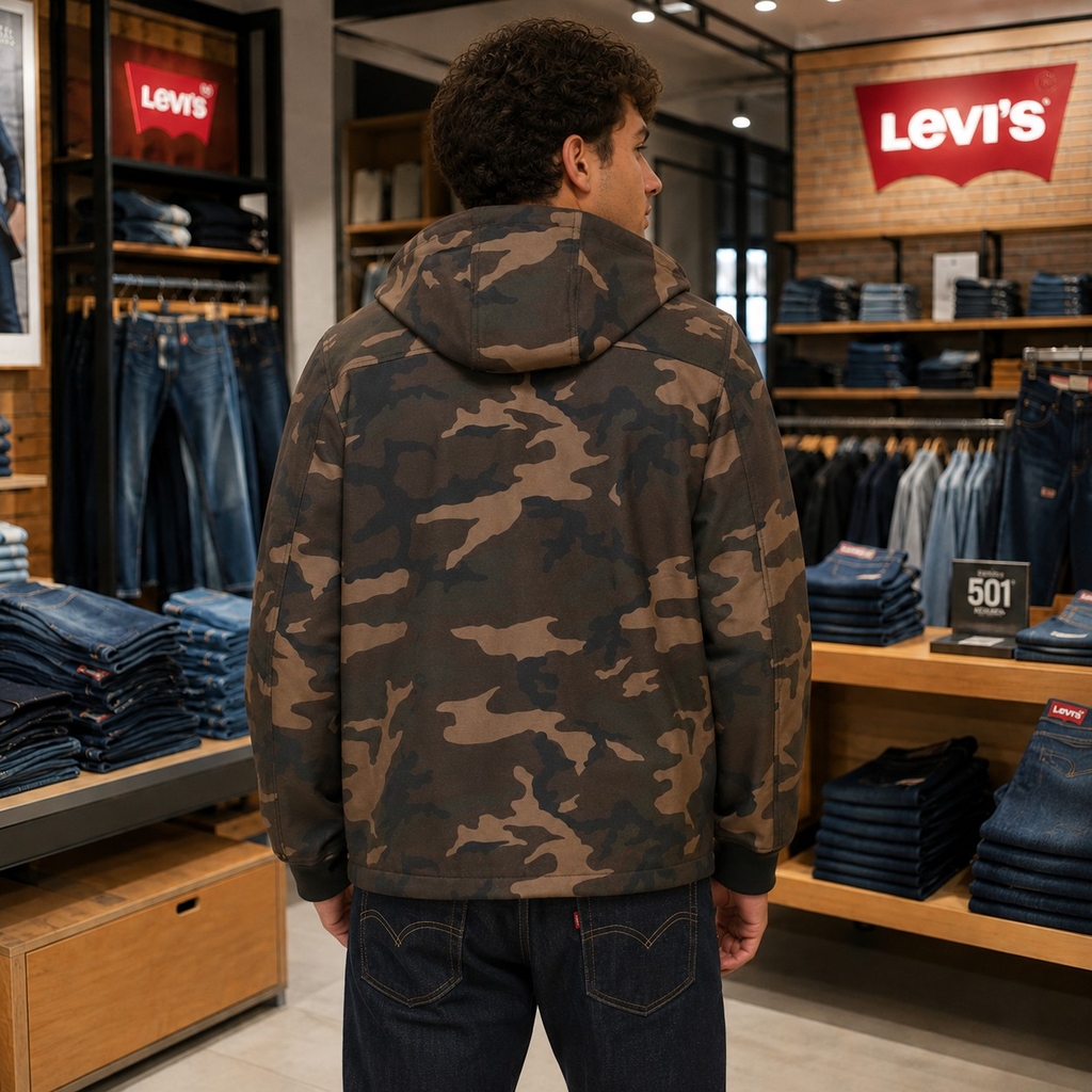 Áo Khoác Levi's Chính Hãng - Water-Resistant Soft Shell Trail Hoodie - Màu Rằn Ri | JapanSport LM2RP196 cfg