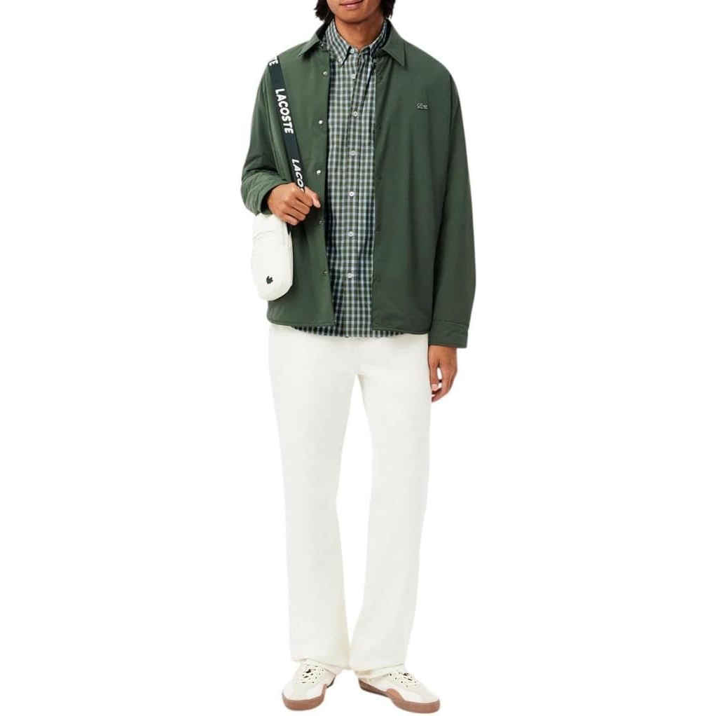 Áo Sơ Mi Lacoste Chính Hãng - Men's Regular Fit Plaid Poplin Shirt - Màu Green | JapanSport CH6981-51-IC3