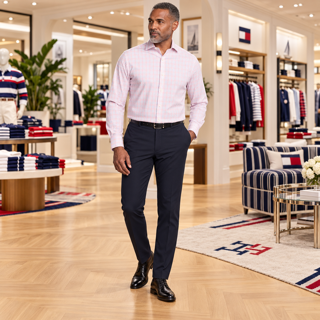 Áo sơ mi Tommy Hilfiger Chính hãng - Essentials Men's Regular Fit Formal Shirt - Màu Hồng | JapanSport 24N2236690