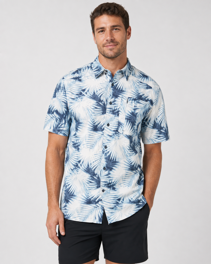 Áo Sơ mi Nam Under Armour Chính hãng - Dockside Short Sleeve - Màu Xanh/Trắng | JapanSport 1376577-279