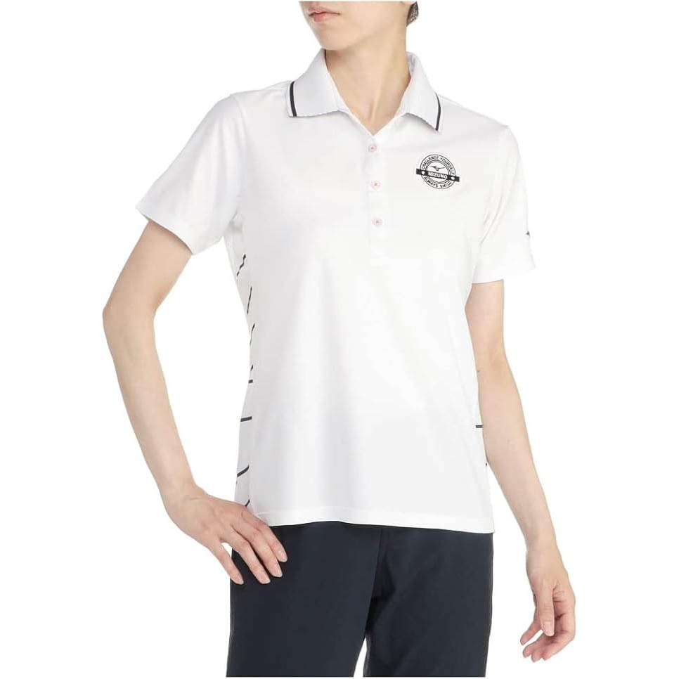 Áo Polo Mizuno Nữ Chính Hãng - Quick-Dry Sideline Polo Shirt - Màu Trắng | JapanSport E2MA2202-01