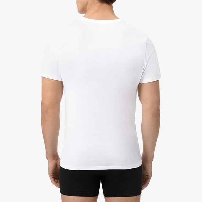 Bộ 3 áo Phông Nam Lacoste Chính Hãng - Chất thun cổ tròn bằng cotton, dáng slim fit - Đen/Trắng | JapanSport TH3374-51-BLG