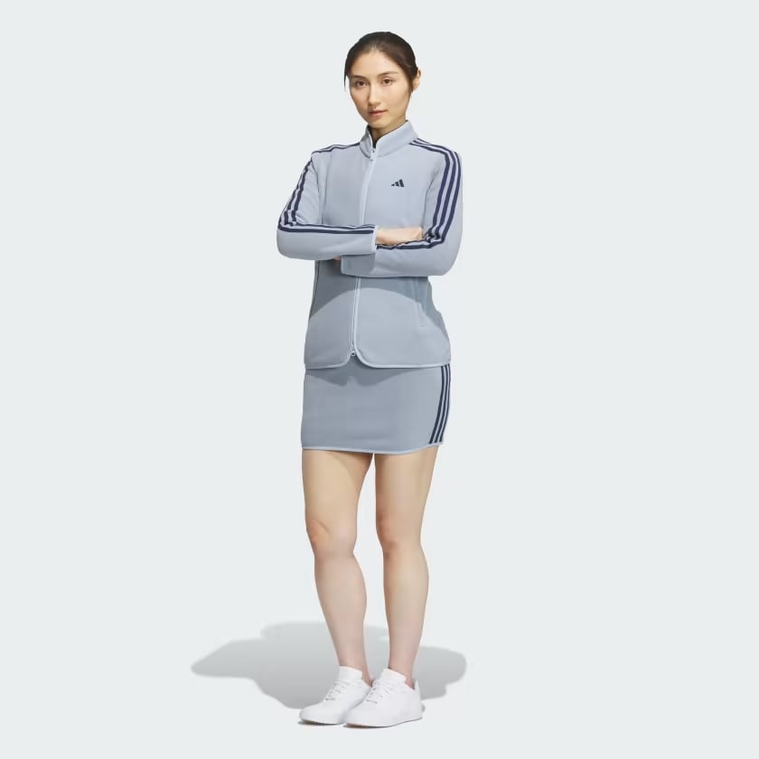 Bộ Thể Thao Golf Adidas Nữ Chính Hãng -  Three Stripes Fleece Set Up - Màu Xanh/Xám | JapanSport HY0909