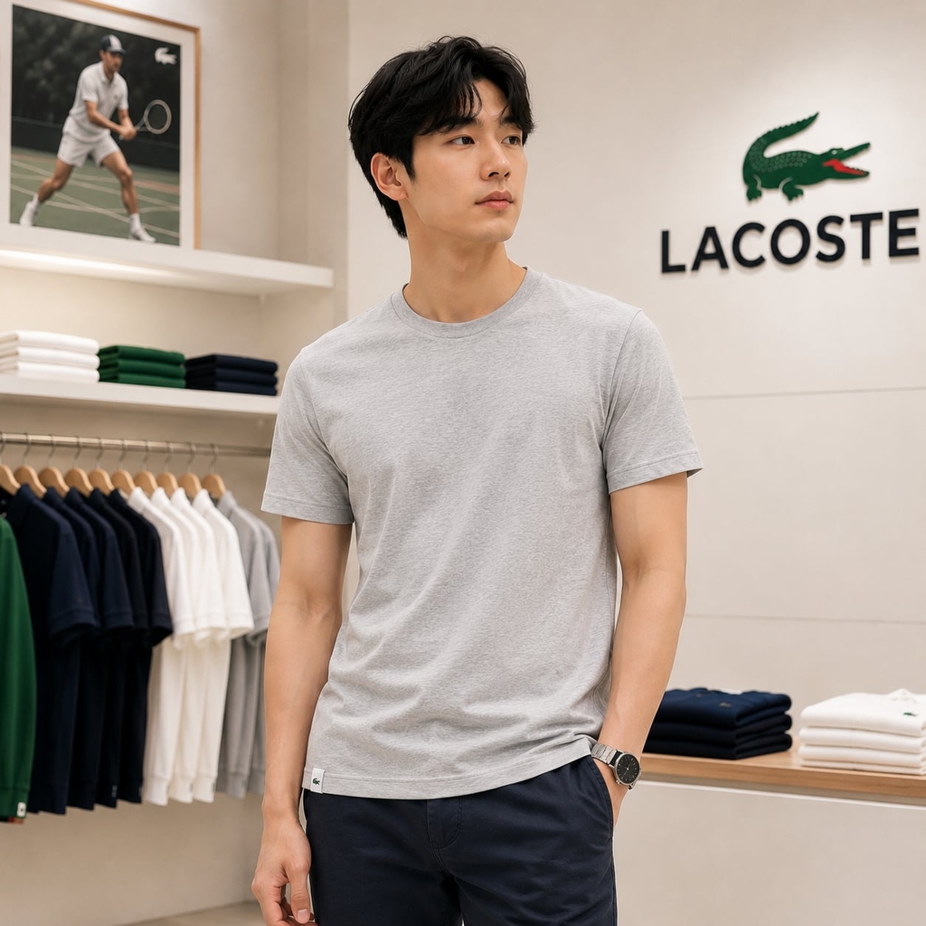 Bộ 3 Áo Phông Lacoste Nam Chính hãng - Men's 3-Pack Cotton Undershirts - Màu Đen/Trắng/Xám | JapanSport TH3321-51-BXY