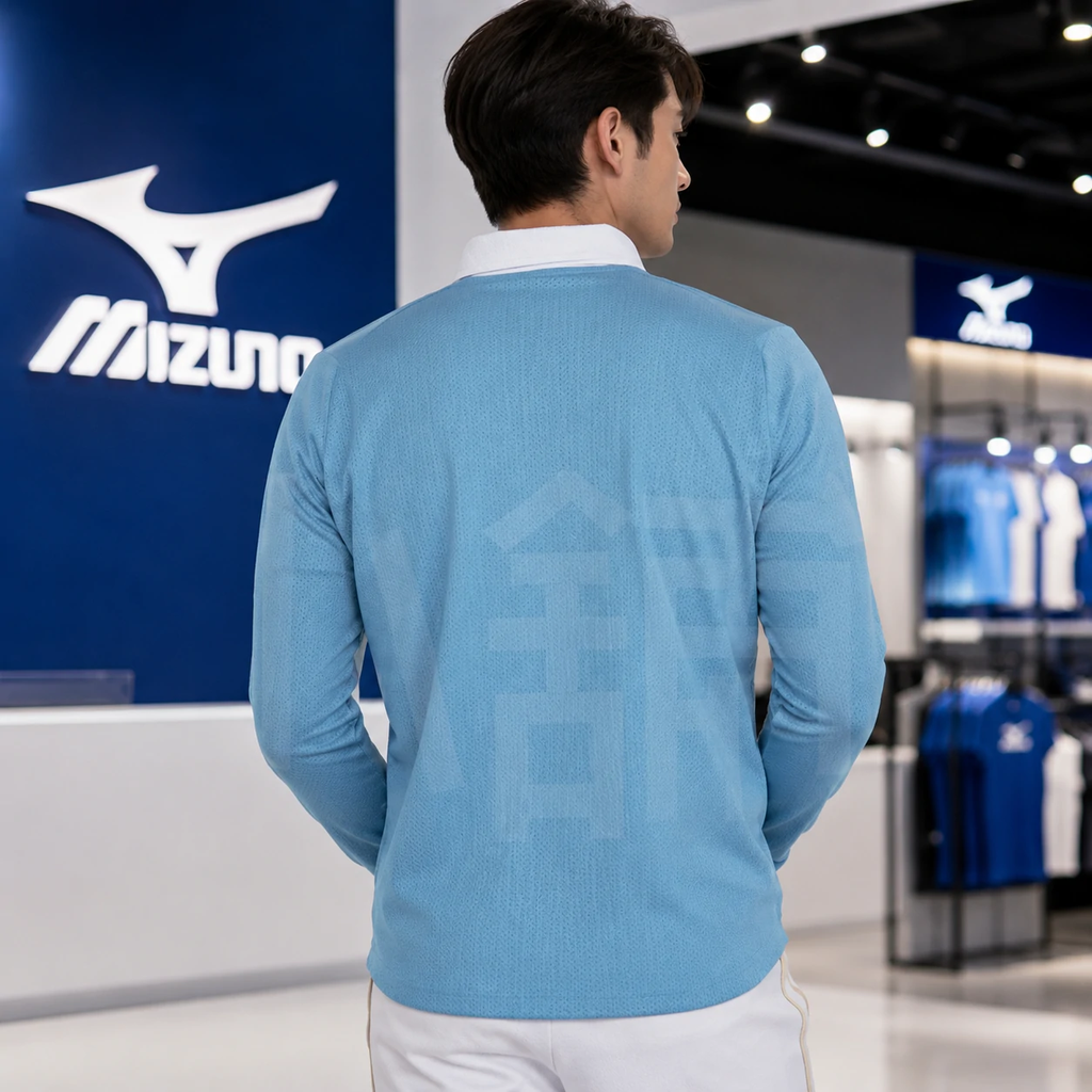 Áo Dài Tay Nam Mizuno Chính Hãng - Warm Dry Aeroflow - Màu Xanh | JapanSport E2MAB502-28