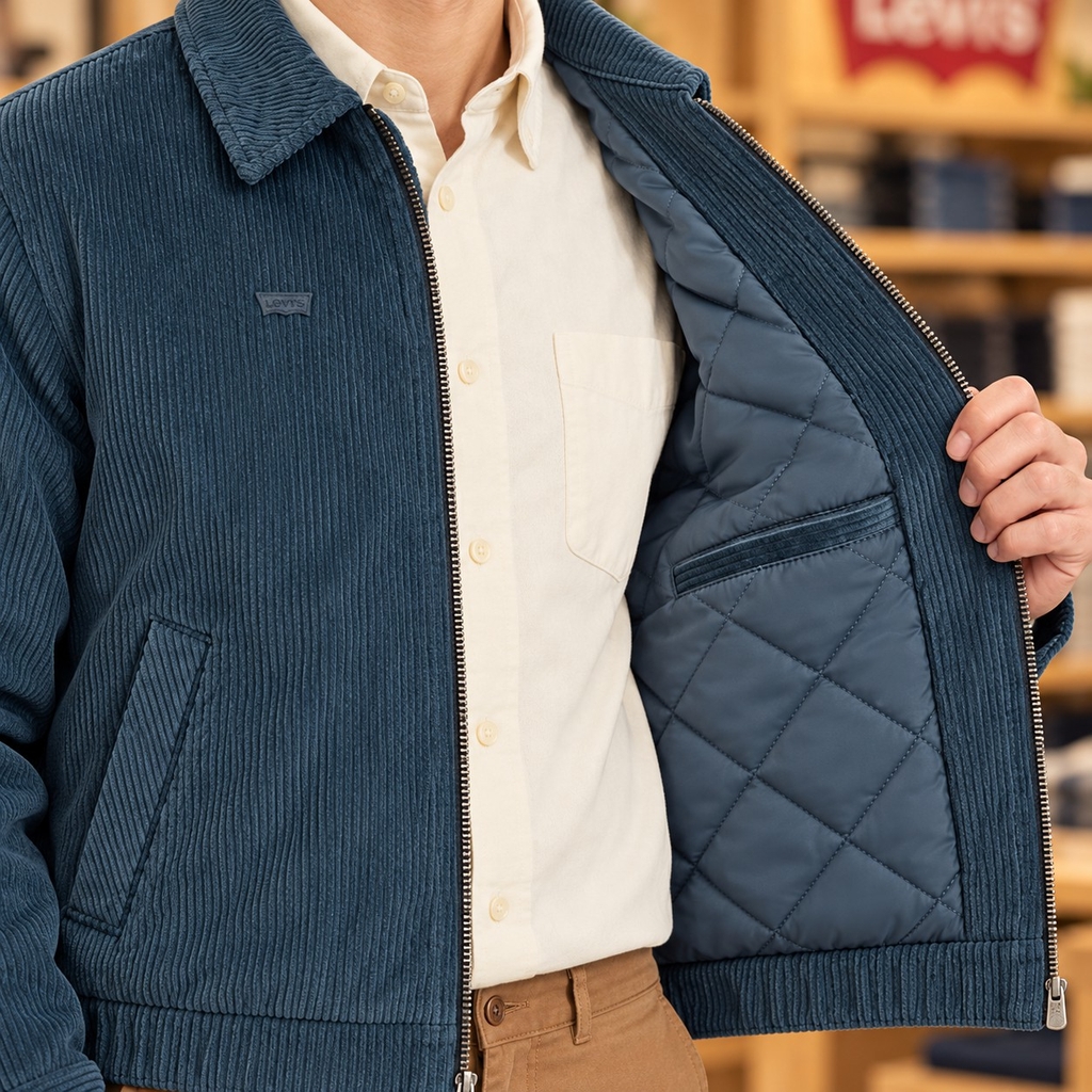 Áo Khoác Levi's Chính Hãng -  Levi’s Corduroy Bomber Jacket -Grey  | JapanSport   LM3OC275-gry