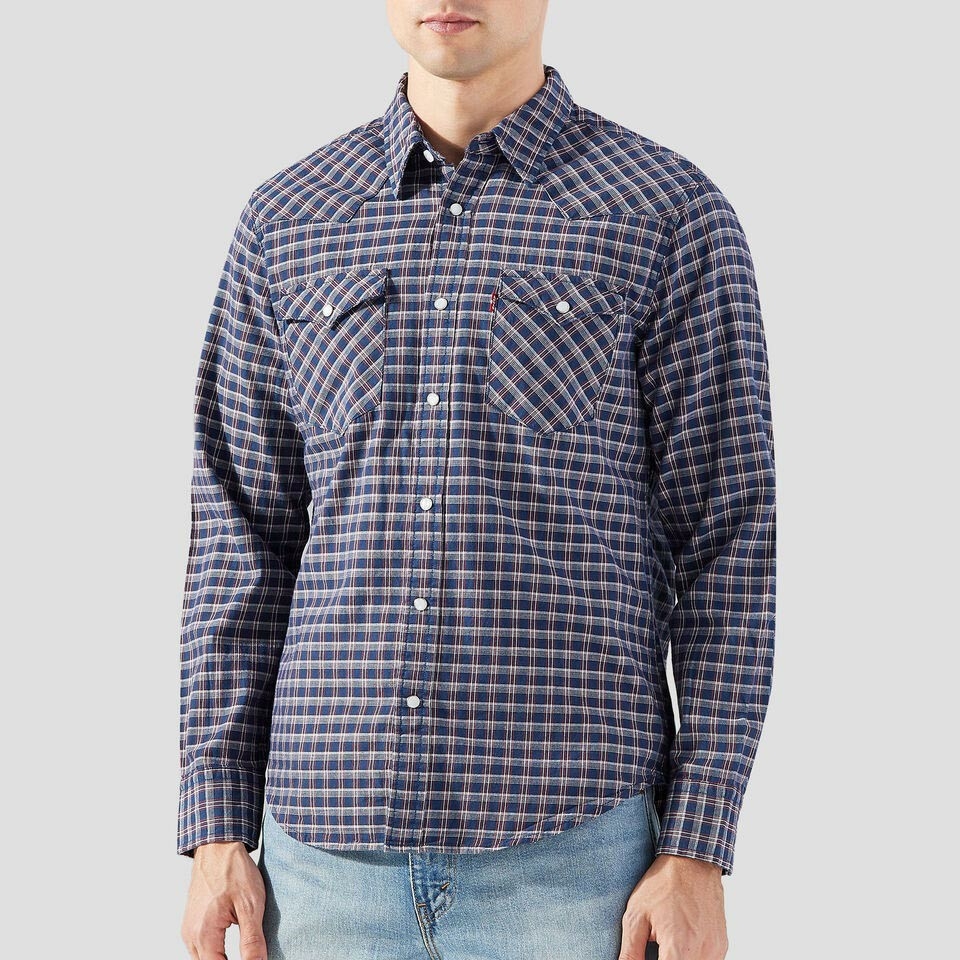 Áo Sơ Mi Levi's Chính Hãng - Men's Long Sleeve Plaid Shirt - Màu Navy | JapanSport 85745-0200