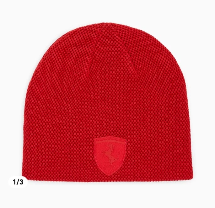 Mũ len Puma Chính Hãng - Scuderia Ferrari Logo Red Beanie - Màu Đỏ | JapanSport 025545-02