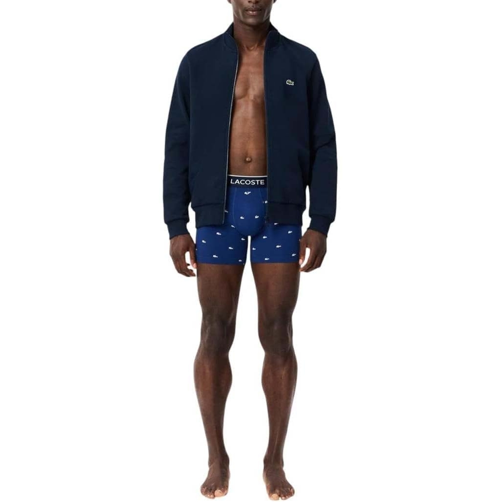 Quần Boxer Lacoste Chính hãng - 3-Pack Cotton Boxer Briefs - Màu Xám/Navy/Đỏ | JapanSport 6H1294-51-W3T