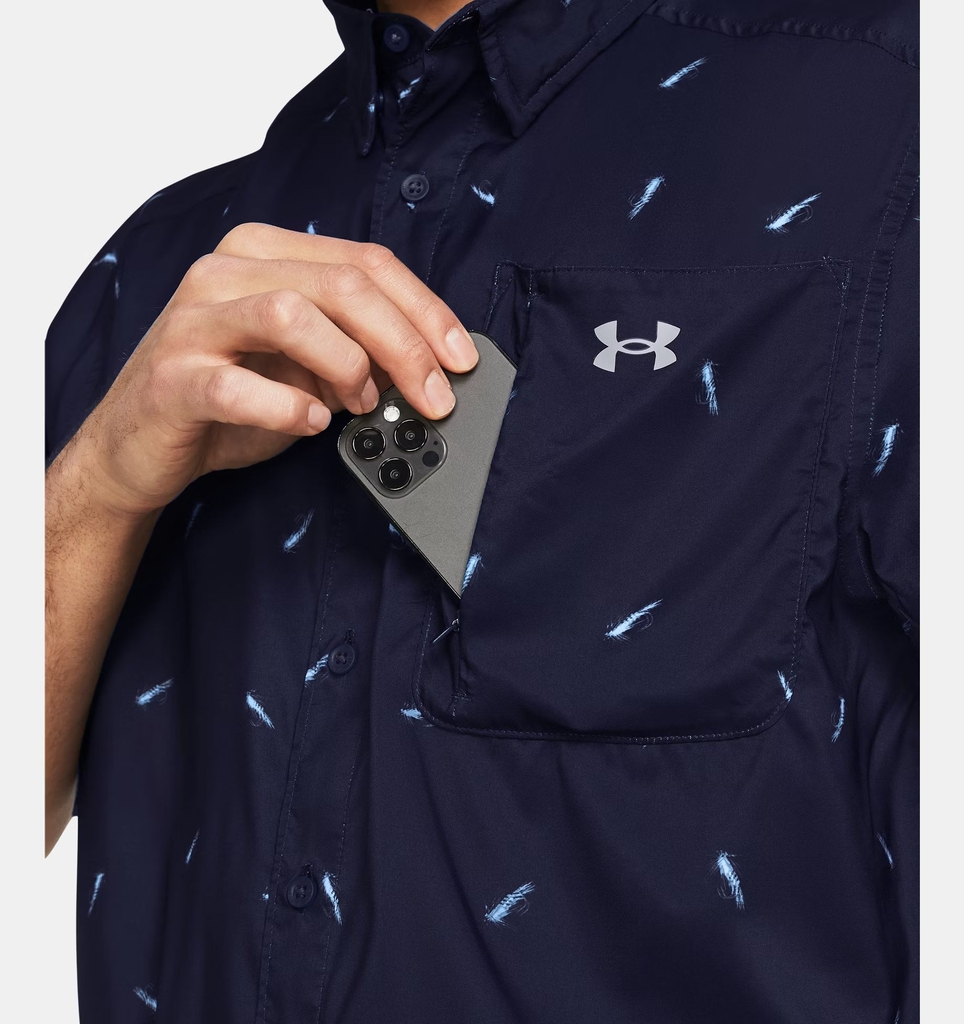 Áo Polo Under Armour Chính hãng - Dockside Short Sleeve T-Shirt - Màu Xanh | JapanSport 1376577-410