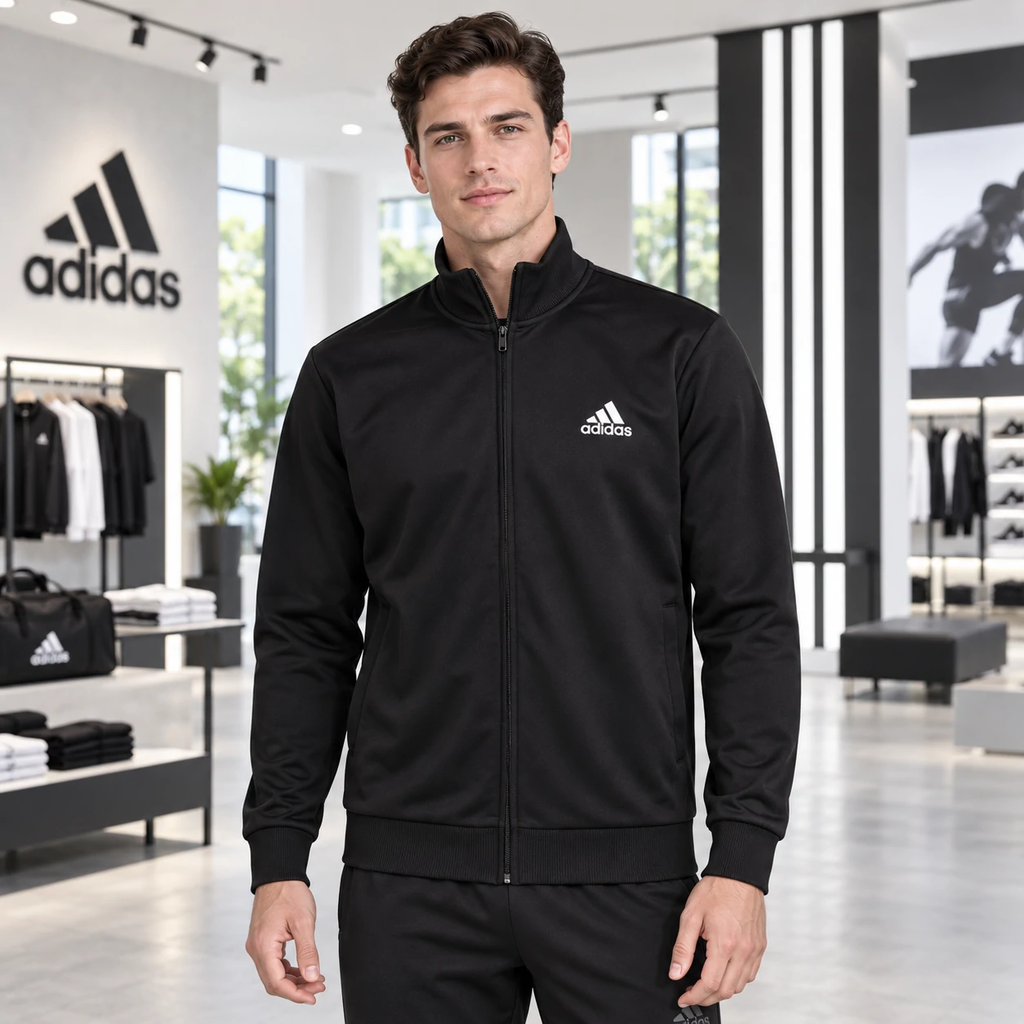 Áo khoác Adidas Nam Chính Hãng - M ESS SL Tracksuit - Đen | JapanSport GK9656