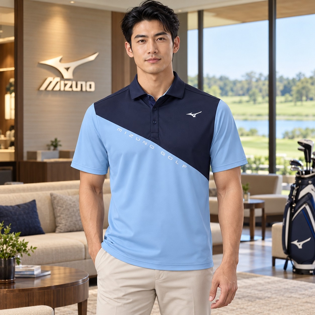 Áo Polo Mizuno Chính Hãng - Golf Wear Global Model - Màu Xanh | JapanSport E2GAB003-28