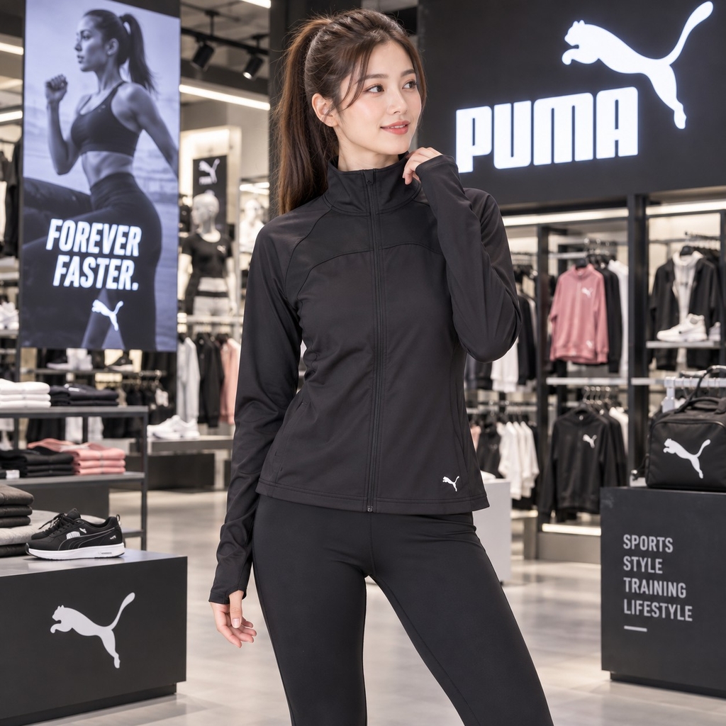 Bộ thể thao Puma Nữ Chính Hãng - Women's Active Woven Track Suit Top and Bottom Set - Đen | JapanSport 849486-01