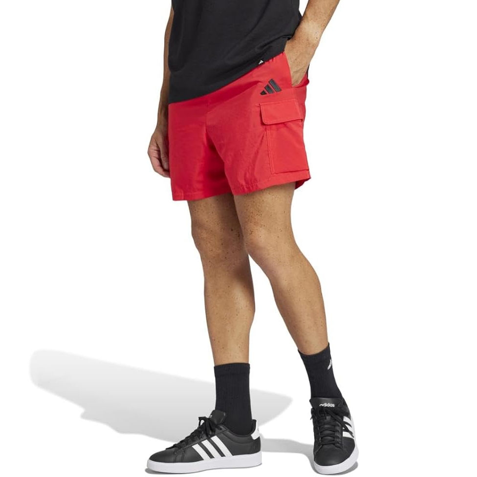 Quần Short Adidas Chính Hãng - Essentials Small Logo Cargo Chelsea Shorts - Màu Đỏ | JapanSport JD1826