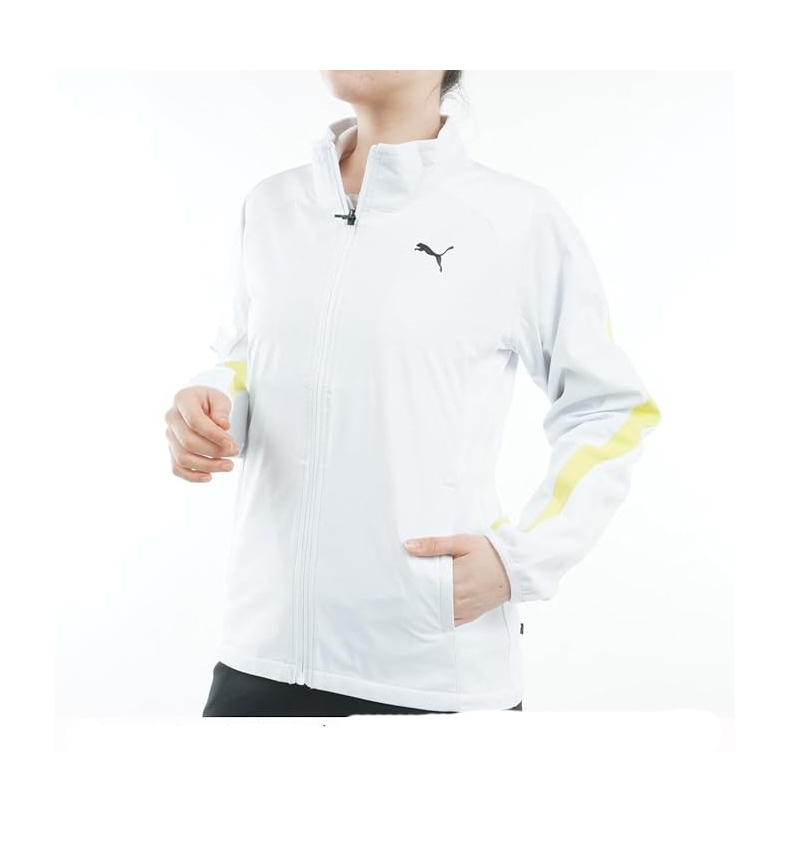 Áo Khoác Puma Nữ Chính Hãng - Stretch Wind Tapered Line - Màu Trắng | JapanSport 630553-03