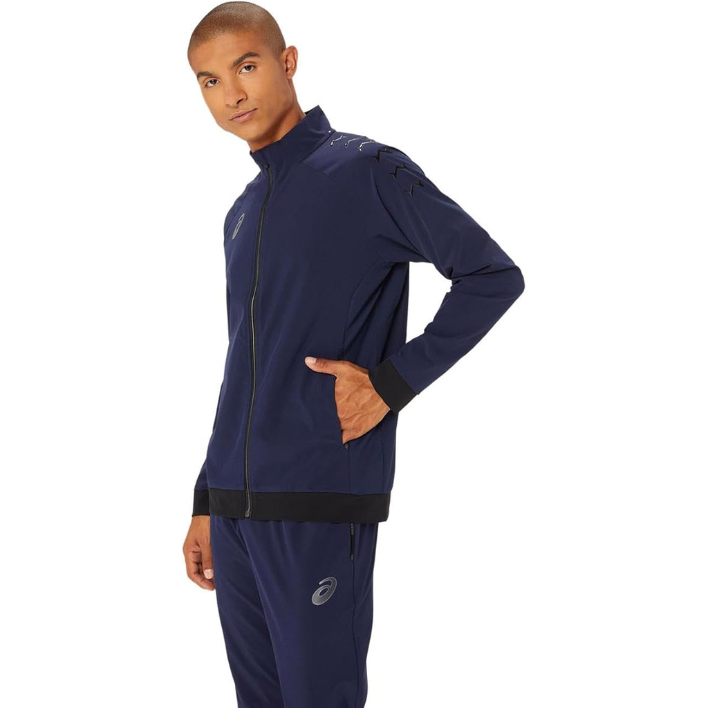 Áo Khoác Asics Chính Hãng - Soccer Wear Stretch Cross Soccer - Màu Xanh | JapanSport 2101a263-405