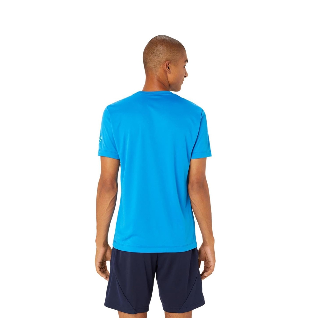 Áo Phông Asics Chính Hãng - Dry Practice Graphic Logo Short Sleeve Soccer Shirt  - Màu Xanh | JapanSport 2101A280-402