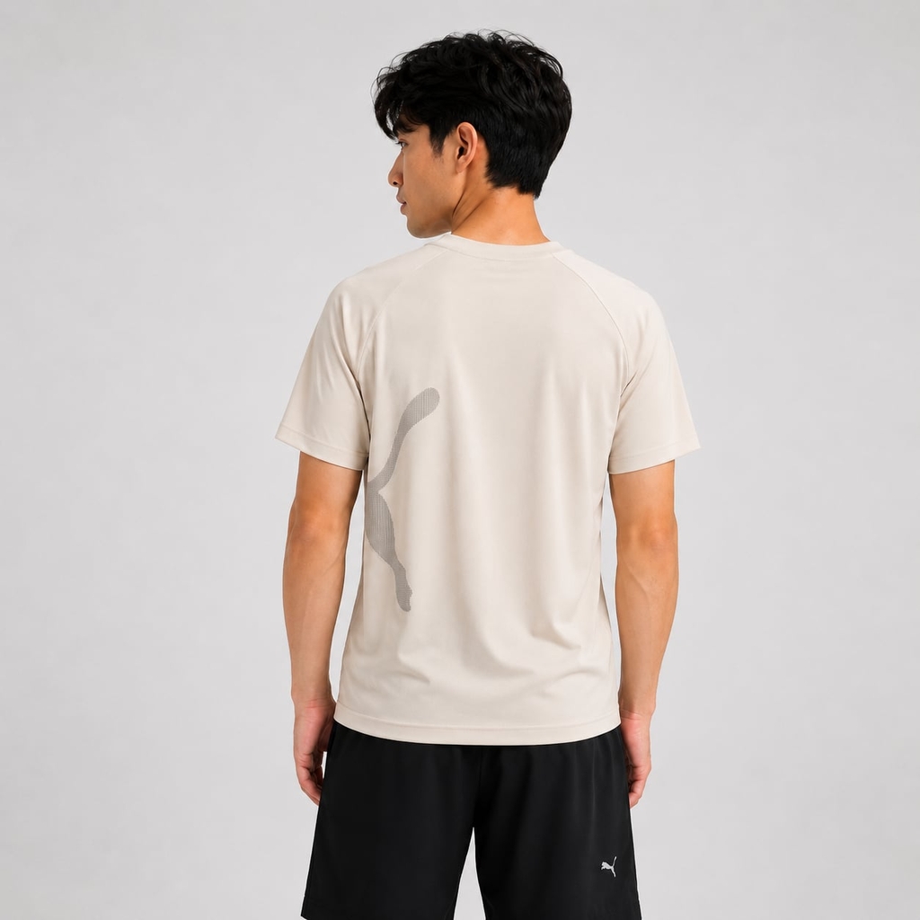 Áo Phông Puma Chính hãng - Puma Men's Train All Day Big Cat Short-Sleeve T-Shirt - Màu Be | JapanSport 525939-68