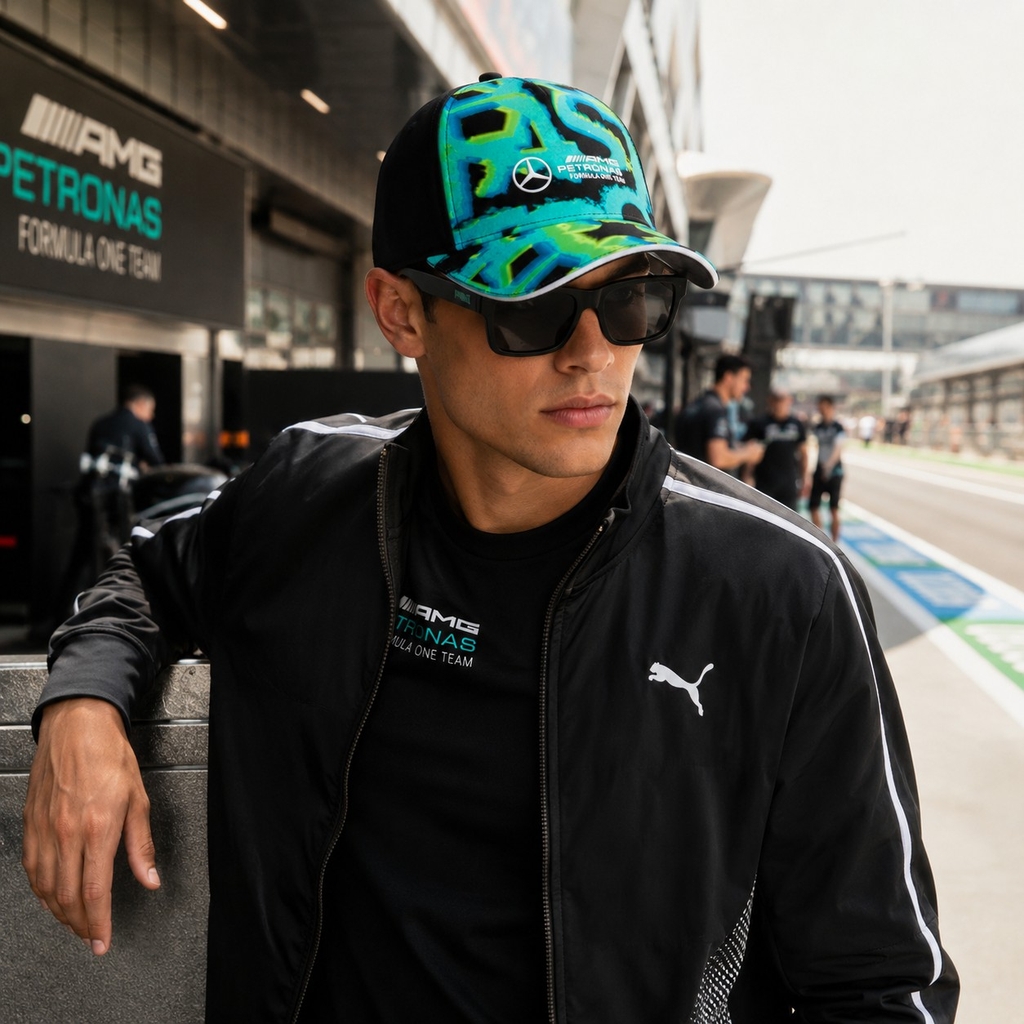 Mũ Puma Chính Hãng - MAPF1 Mercedes-AMG Petronas F1® Neon Energy BB Cap - Màu Xanh | JapanSport 025683-01