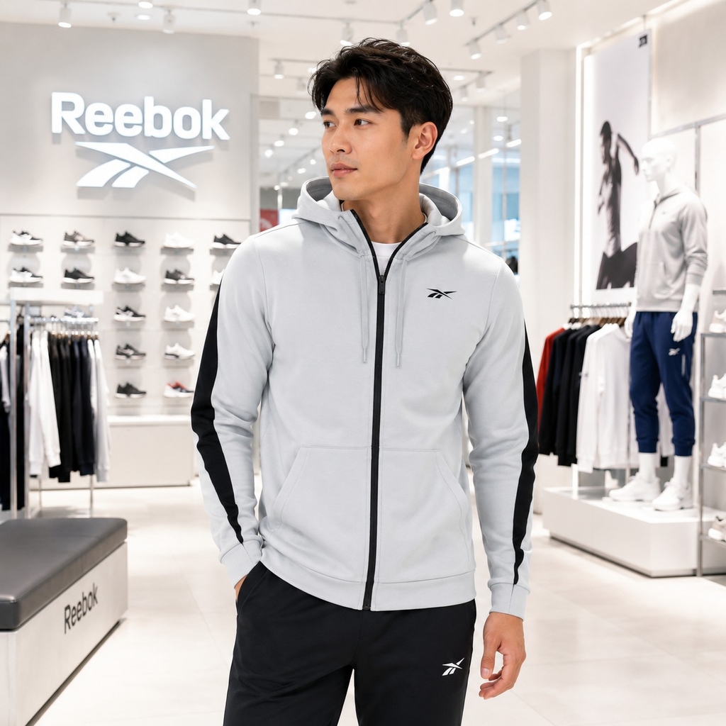 Áo Khoác Reebok Chính Hãng - SWEATSHIRT DreamBlend FZ Hoodie - Màu Xám | JapanSport H49870