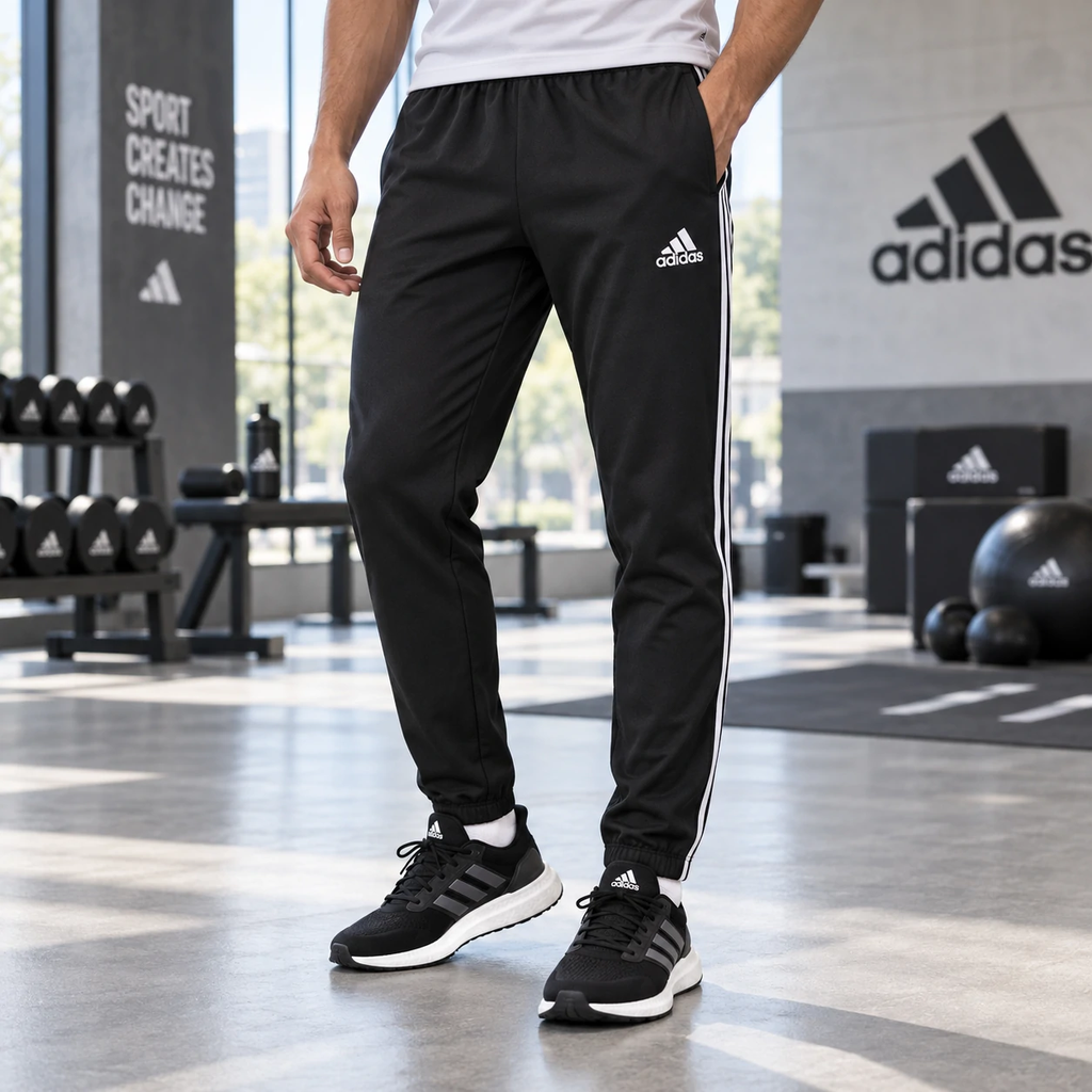Quần Dài Nam Adidas Chính hãng - AEROREADY Essentials Regular-Fit 3-Stripes Track Suit - Đen | JapanSport GK9950