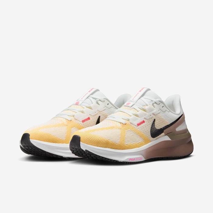 Giày Nike Nữ Chính Hãng - Air Zoom Structure 25 - Màu Trắng Nâu | JapanSport DJ7884-110