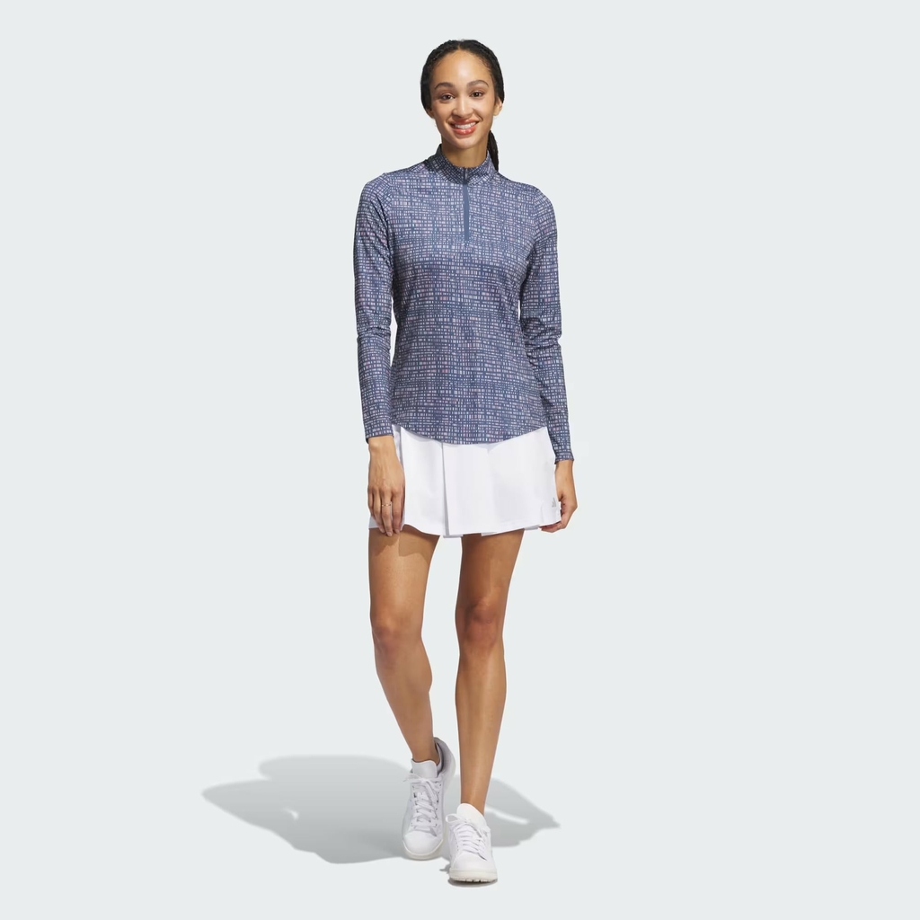 Áo Khoác Adidas Nữ Chính Hãng - Ultimate365 Printed Quarter Zip Mock - Màu Xanh | JapanSport  IX1406