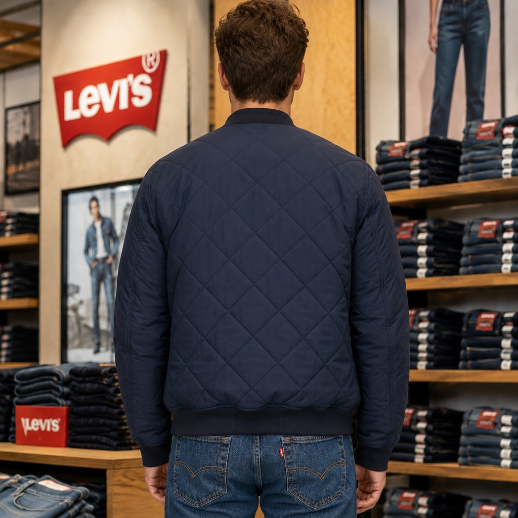 Áo Khoác Levi's Nam Chính Hãng - Men’s Diamond Quilted Bomber Jacket - Màu Navy | JapanSport LM4RP488   NVY