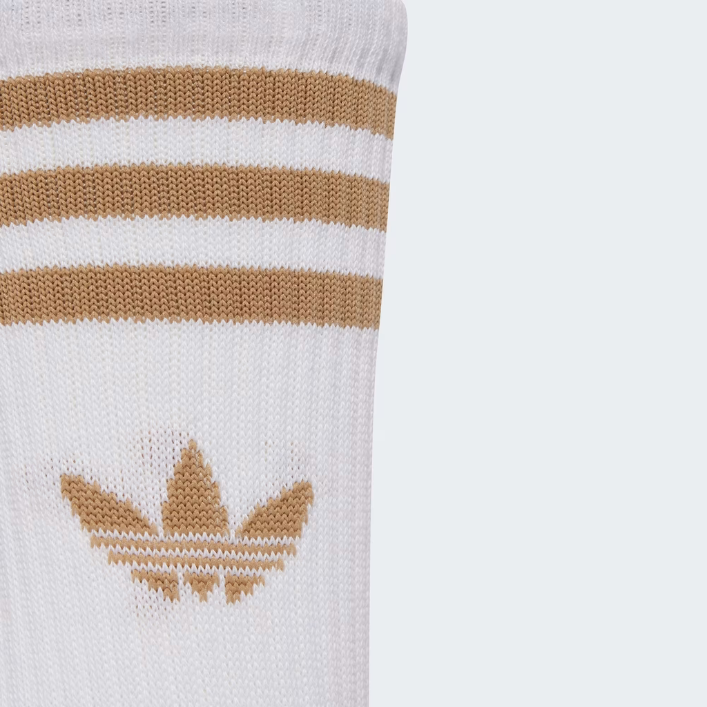 Set Tất Adidas Chính Hãng - Bộ 3 đôi tất cao cổ - Màu Trắng sọc Vàng | JapanSport JV7407