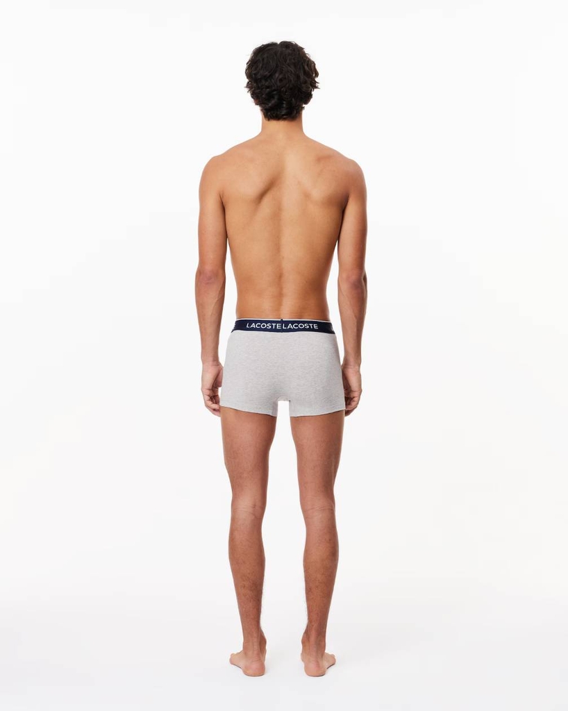 Quần Boxer Lacoste Chính hãng - Trunks 3-Pack - Màu Grey Chine  | JapanSport 5H1300-51 CCA