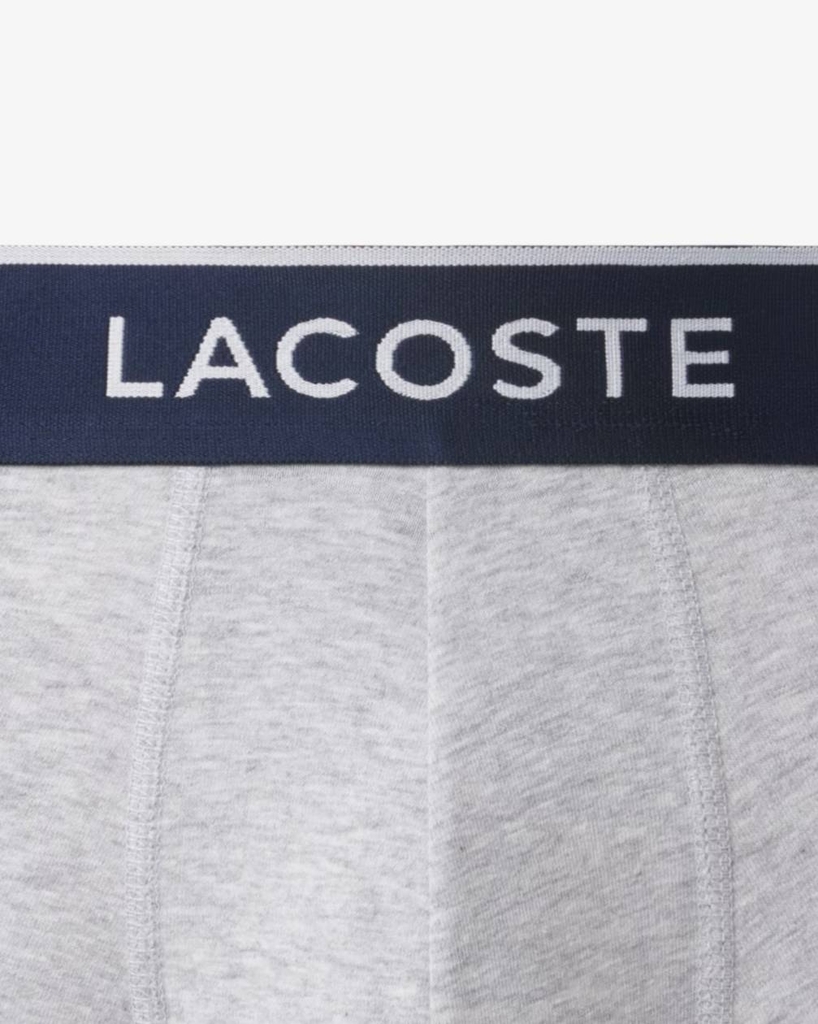 Quần Boxer Lacoste Chính hãng - Trunks 3-Pack - Màu Grey Chine  | JapanSport 5H1300-51 CCA